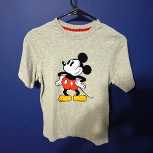 Youth Kids T-Shirt/Top 14/16 Disney Mickey Mouse Grey Short Sleeve